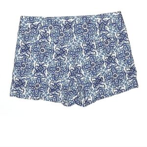 Milly Blue and White Bermuda Shorts Floral Print Sz 10